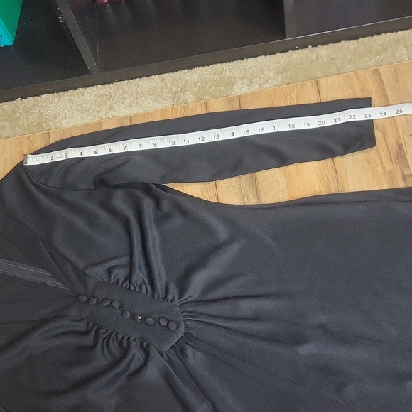 Vtg 70s-80s MISS-TIQUE Black V-neck Long Sleeve Witchycore Adam's Family Maxi - Picture 12 of 13